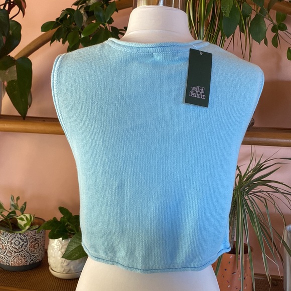 Wild Fable Blue Cropped Sleeveless Knit Sweater Vest NWT Size Medium - Picture 7 of 8